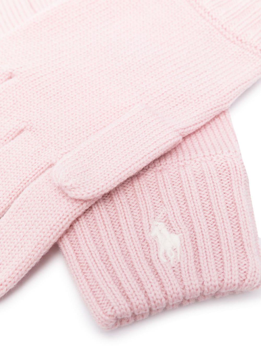 Ralph Lauren Kids Polo Pony wool gloves - Pink