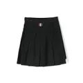 Thom Browne Kids Super 120s pleated wool skirt - Black
