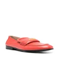 Moschino logo-stamp leather loafers - Red
