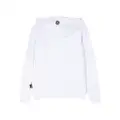 Philipp Plein logo-appliqué cotton hoodie - White