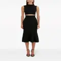 Victoria Beckham VB Body scallop-trim flared skirt - Black