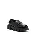 Love Moschino embossed-logo leather loafers - Black