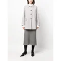 Thom Browne check-pattern cropped coat - Grey