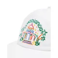 Casablanca Rainbow Crayon Temple-embroidered cotton cap - White