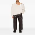 Nanushka straight-leg faux-leather trousers - Brown