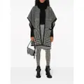 Burberry short-sleeve houndstooth-pattern cape - Black