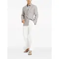 Brunello Cucinelli button-fastening silk-blend polo shirt - Grey