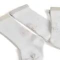 Brunello Cucinelli Kids logo intarsia-knit cotton socks (pack of three) - White