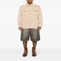 Moschino cargo pocket cotton shirt jacket - Neutrals