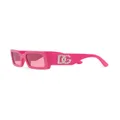 Dolce & Gabbana Eyewear crystal-embellished rectangle-frame sunglasses - Pink