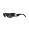Dolce & Gabbana Eyewear crystal-embellished rectangle-frame sunglasses - Black