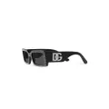 Dolce & Gabbana Eyewear crystal-embellished rectangle-frame sunglasses - Black