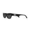 Dolce & Gabbana Eyewear logo-embossed butterfly-frame sunglasses - Black