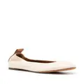 Lanvin round-toe leather ballerina shoes - Neutrals