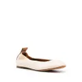 Lanvin round-toe leather ballerina shoes - Neutrals