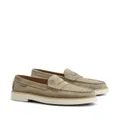 Tod's logo-debossed suede loafers - Neutrals