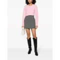 SANDRO cable-knit faux-pearl cardigan - Pink