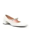 Love Moschino 50mm square-toe leather pumps - White