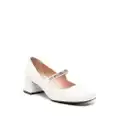 Love Moschino 50mm square-toe leather pumps - White
