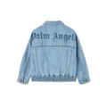 Palm Angels Kids logo-print denim jacket - Blue