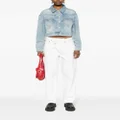 MOSCHINO JEANS heart-pockets cropped denim jacket - Blue