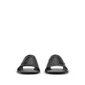 Burberry decorative-zip flat leather sandals - Black