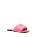 Moschino logo-plaque padded leather sandals - Pink