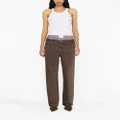 Alexander Wang high-rise layered-boxer jeans - Brown