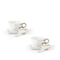 Seletti Wares embossed-baroque coffee cups (set of two) - White