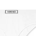 Versace logo-waistband fine-ribbed briefs - White