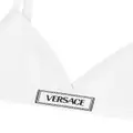 Versace logo-patch cotton-blend bra - White