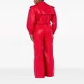 Moschino nappa-leather double-breasted jumpsuit - Red