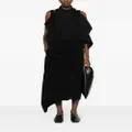 Yohji Yamamoto shoulder-straps satin skirt - Black