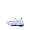 Thom Browne gathered cotton ballerina shoes - Blue