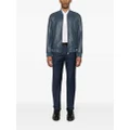 Brioni perforated leather bomber jacket - Blue