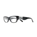 Swarovski crystal-embellished square-frame glasses - Black