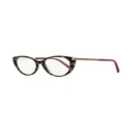 Swarovski 5413 glitter-detail cat-eye-frame glasses - Brown