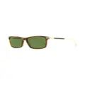 Longines rectangle-frame tinted-lenses sunglasses - Brown