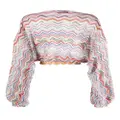 Missoni zigzag open-knit cropped blouse - Red
