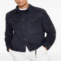 Brunello Cucinelli spread-collar leather shirt jacket - Blue