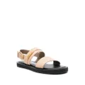 Moschino logo-lettering leather sandals - Neutrals