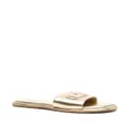 Michael Kors Saylor logo-plaque leather sandals - Gold