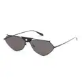 Alexander McQueen Top Piercing geometric-frame sunglasses - Black