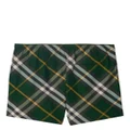 Burberry checkered twill swim shorts - Green