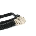 SANDRO ruched-detailing elasticated leather belt - Black