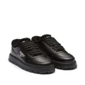 Prada shearling-trim flatform sneakers - Black