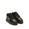 Prada shearling-trim flatform sneakers - Black