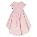 MARCHESA KIDS COUTURE floral-appliqué asymmetric gown - Pink