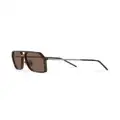 Dolce & Gabbana Eyewear logo-engraved oversize-frame sunglasses - Brown