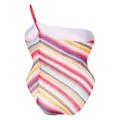 Missoni striped open-knit swimsuit - Red